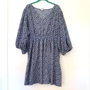 Ava & Viv Plus Size Blue Floral Dress with Pockets